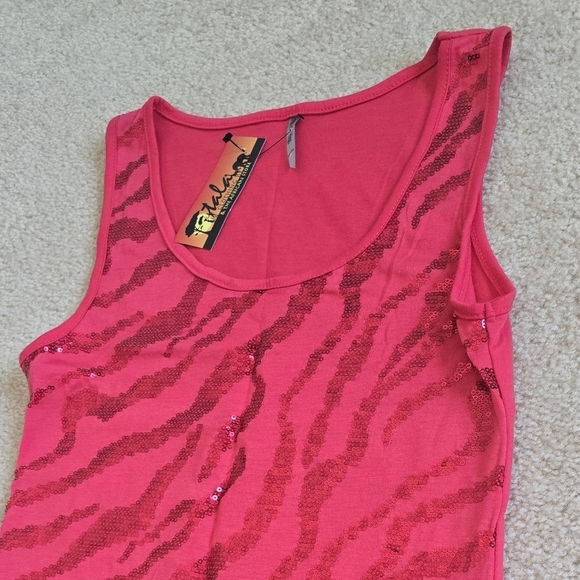 51. NWT Heart & Hips Mini Cocktail Pink Sequin Zebra Print Dress Size Small - Picture 2 of 8